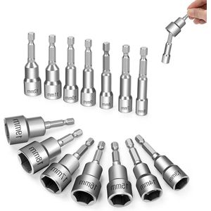 Zeskantige dopsleutelset 14 stuks 6-19 mm schroefsleutel steeksleutel zeshoekige dopsleuteladapter voor boren