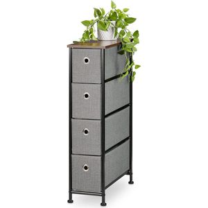 Fabric Drawers Chest of Drawers Industrial Design Storage Cabinet Bedroom HxWxD: 76 x 20 x 48 cm Brown/Grey