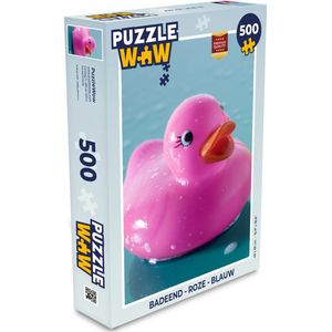 Puzzel Badeend - Roze - Blauw - Legpuzzel - Puzzel 500 stukjes