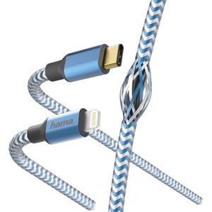 Hama Snellaad-/gegevenskabel Reflective USB-C - Lightning 1,5 M Blauw