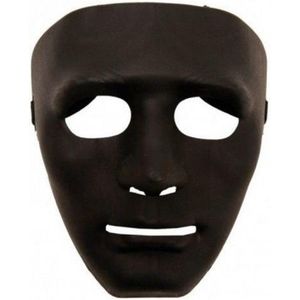 Partychimp Masker Plastic Voor Bij Carnavalskleding Heren Carnavalskleding Dames Carnaval Accessoires Carnaval -Pvc - Zwart