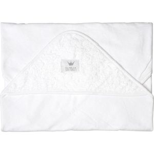 Hooded Towel White Jacquard