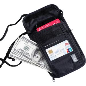 RFID Luxe Nektasje - Reisportemonnee - Nektasje voor Paspoort - voor dames en heren - Waterafstotend - Travel wallet - Nektasje voor op reis en vakantie - Zwart