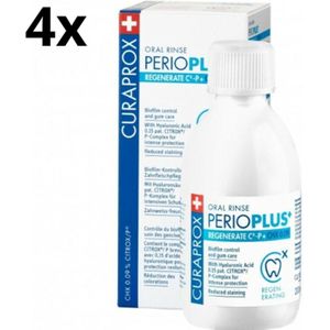 Curaprox Perio Plus Regenerate CHX 0.09% Mondwater - 4 x 200 ml - Voordeelverpakking