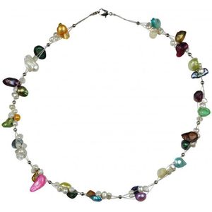 Zoetwater parel ketting Olivia - echte parels - multi color