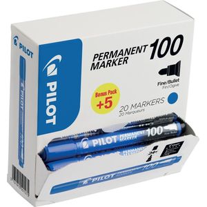 Viltstift pilot sca-100 rond f blauw 15+5 gratis | Doos a 20 stuk