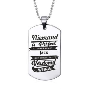 Niemand Is Perfect - Jack - RVS Ketting