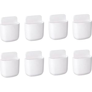 Afstandsbedieninghouder Telefoonhouder Wandorganizer TV-Airconditioning Wandhouder Opbergkist Mini-opbergdoos Thuis Kantoor Wit