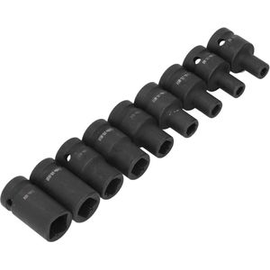 9-delige Impact Bits Dopsleutelset - 1/2 Inch Aandrijving - Taps Toelopende Mannelijke Vierkante Aandrijving - Aandrijfpijp Plug Socket - Elektrische Pneumatische of Handmatige .
