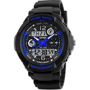 Kinderhorloge – Analoog Digitaal – Chronograaf – Shockproof – Blue - Giftbox - Ø 42 mm