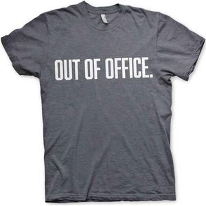 Heren Fun Tshirt -M- OUT OF OFFICE Grijs