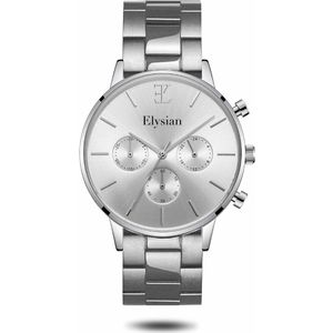 Elysian - Horloge Dames - Zilveren Schakelband - Waterdicht - Krasvrij Saffier - 38mm - Cadeau Voor Vrouw