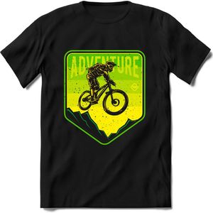 Adventure | TSK Studio Mountainbike kleding Sport T-Shirt | Limegroen | Heren / Dames | Perfect MTB Verjaardag Cadeau Shirt Maat XXL