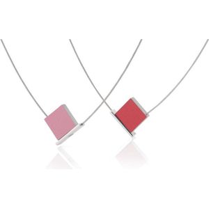 CLIC JEWELLERY STERLING SILVER WITH ALUMINIUM NECKLACE RED/PINK CS001R