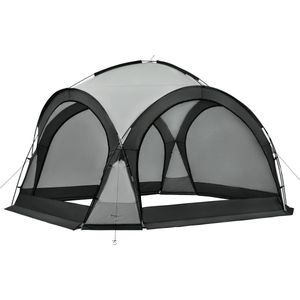 Paviljoen Grästorp met LED-verlichting 345x345x247 cm donkergrijs