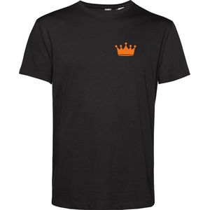 T-shirt Kroontje | Koningsdag kleding | Oranje Shirt | Zwart | maat 5XL