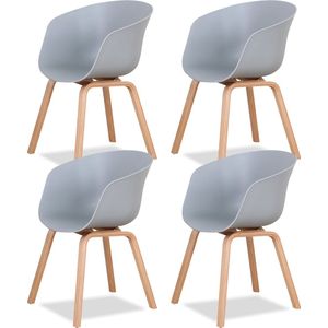 Moderne Stoelen - Eetkamer stoelen - Kuipstoel - Europese En Amerikaanse Stijl - Comfortabele Zitting - Ergonomisch - Set Van 4 - Grijs