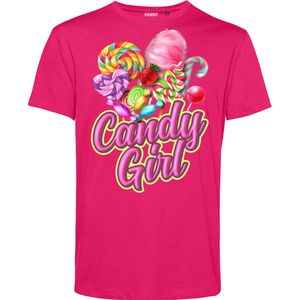 T-shirt Candy Girl | Carnavalskleding heren dames | Halloween Kostuum | Foute Party | Fuchsia | maat S