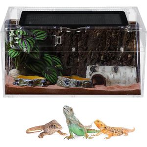 Mini reptielentank - transparant acryl - 30x18x15 cm