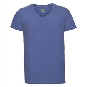 Basic V-hals t-shirt vintage washed denim blauw voor heren - Herenkleding t-shirt blauw S