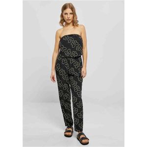 Urban Classics - Viscose Bandeau Jumpsuit - XL - Zwart/Wit