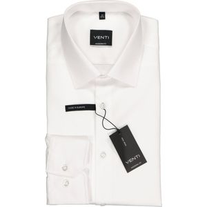 VENTI modern fit overhemd - wit - Strijkvrij - Boordmaat: 41