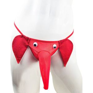 BamBella® - Onderbroek heren - Onesize - grappig valentijn verassing voor koppels string olifant Rood