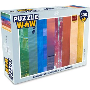 Puzzel Regenboog gemaakt van foto's - Legpuzzel - Puzzel 500 stukjes