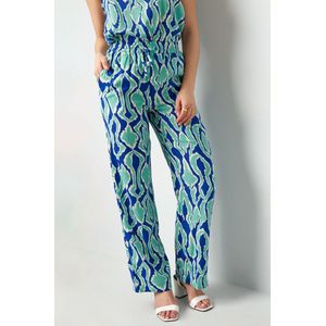 Kleurrijke broek met print - nieuwe collectie - lente/zomer - dames - blauw/groen - maat L
