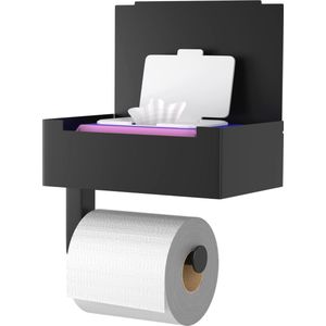 Toiletpapierhouder zonder boren met opbergbox voor vochtige doekjes - Roestvrij staal wandmontage