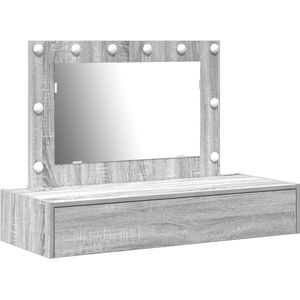 vidaXL - Wandkaptafel - met - LED-lampen - Grijze - Sonama