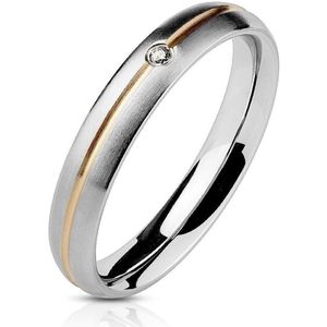 Ring Dames - Ringen Dames - Ringen Vrouwen - Zilverkleurig - Zilveren Kleur - Ring - Met Uniek Steentje - Amora