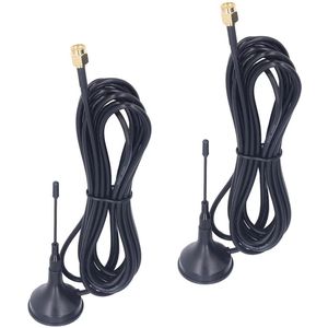 Antenne Zuignap GSM Mini-Antenne met Magnetische Sterke SMA-Male voor het versturen van de Ontvangst van het Signaal van GPRS 2G 3G - Set van 2