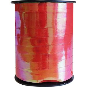 Sierlint / cadeaulint / verpakkingslint / krullint metallic parelmoer rood 10mm x 250 meter (per spoel)