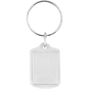 CombiCraft Plexiglas sleutelhanger blanco rechthoek klein 21x28mm - 50 stuks