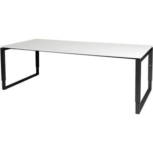 Vergadertafel - Verstelbaar - 220x100 wit - zwart frame