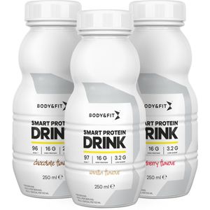 Body & Fit Smart Protein Drinks - Sportdrank - Proteïneshake / Eiwitshakes - Mix Box - 1 tray (6 stuks)