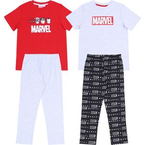 2 x grijs en rood MARVEL pyjama