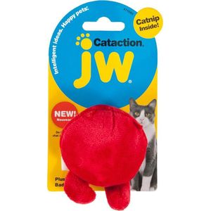 JW Plush Bad Cuz Ball - 7 x 8 cm - Speelgoed voor katten - Katten speelgoed - Kattenspeeltje - Rood