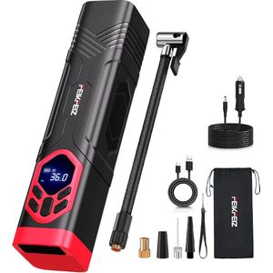 FEIKFEIZ Draagbare Luchtpomp 150PSI 7800mAh Elektrische luchtpomp - Dubbele Macht - Led Licht - Auto Power Adapter - Auto's Motorfietsen Fietsen Ballen Fietspomp