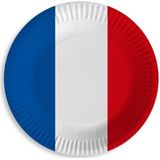 Frankrijk blauw wit rood wegwerp bordjes 10 stuks - Frankrijk thema versiering