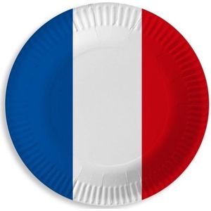 Frankrijk blauw wit rood wegwerp bordjes 10 stuks - Frankrijk thema versiering