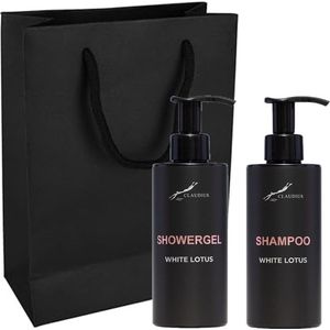 Douchepakket White Lotus - Showergel + Shampoo - 300 ml per fles - set van 2 stuks - met luxe gift tas - cadeau - giftset voor hem en haar