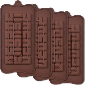 Siliconen chocoladereepvormen Break Apart Chocoladevormen Zelfgemaakte eiwit- en energiereepvormen 4 verpakkingen
