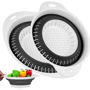 Opvouwbare vergiet voor pasta en groenten - 2 stuks - siliconen materiaal