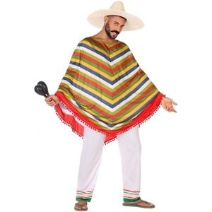 Mexicaanse poncho verkleedpak/kostuum voor heren - Mexico thema - carnavalskleding - voordelig geprijsd XL