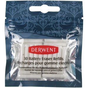 Navulling Derwent gum op batterijen 30 stuks wit | 18 stuks
