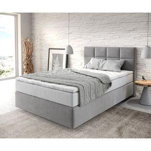 Boxspringbed Dream-Fine Microvezel Grijs 120x200 cm met TFK Matras en Visco Topper