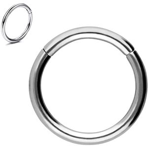 Titanium Piercing ring Zilver - 8mm - Dikte 1.2mm piercing helix - piercing oor - ring piercing- Verpakt in luxe fluwelen organza zakje- Anti allergie piercing - Ringetje geschikt voor Helix, Tragus, Septum, Lip, Neus & wenkbrauw piercing-