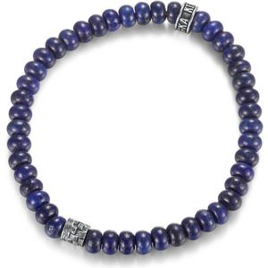 Magnetox X Kingka - Geweven - Armband - Blauwe Glanzende Lapis Steen - 925 Sterlingzilver - Mannen - 21cm